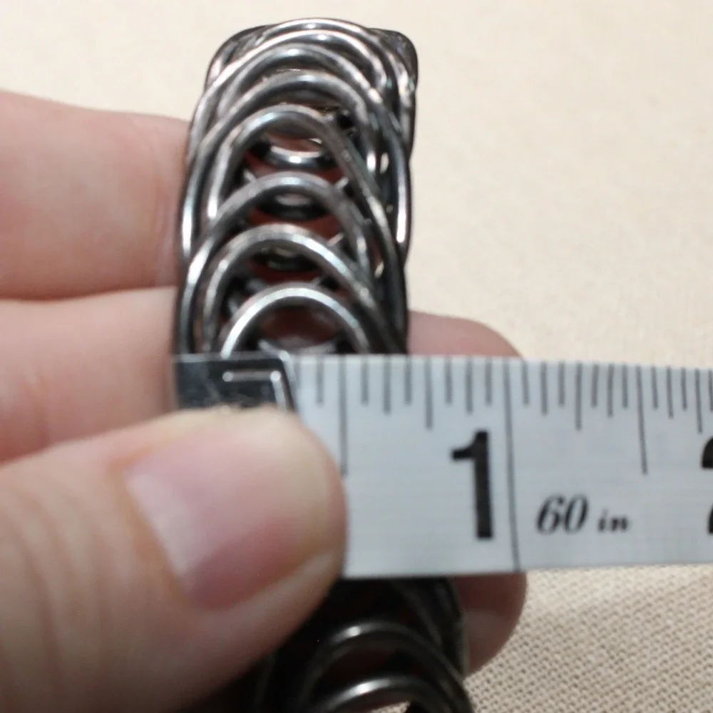 Chainmail Bangle Woven Ring Industrial Cosplay Bracelet 2.75in Gunmetal Grey